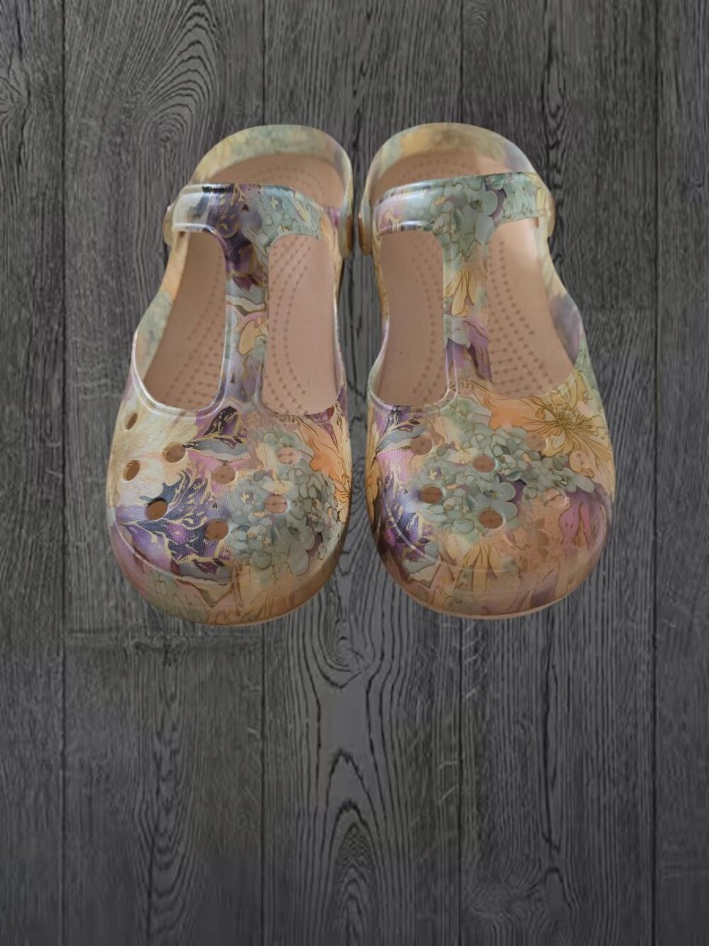 Floral Garden Clogs With Convertible Strap